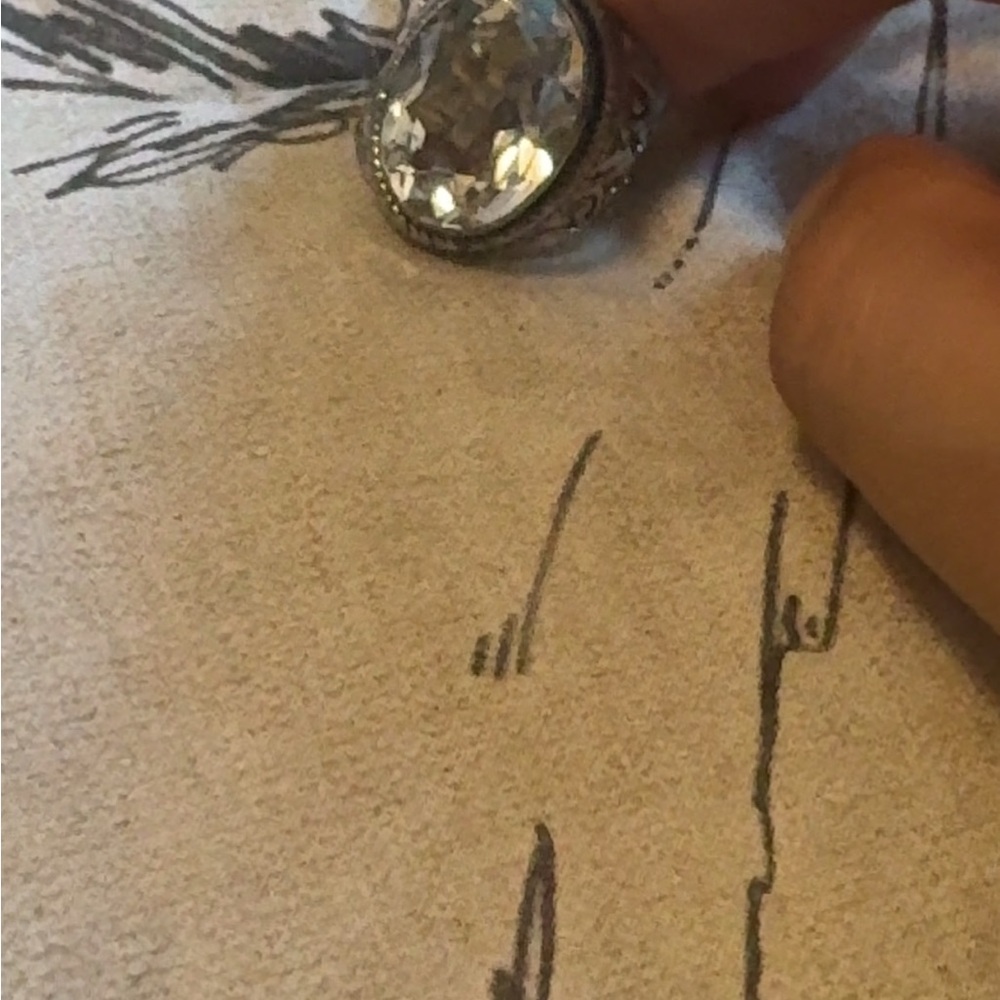 Elegant Silver Ring with Large Gemstone